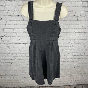 ASOS Design Grey 100% Cotton Sleeveless Zipped Back Tie Maternity Dress Size 8